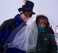 LL021400e.jpg A top hat and veil adorn the Gore-Tex clad couple. (Photo: Cameron Sterling)