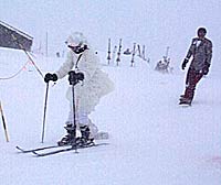 LL021400f.jpg Gowns and suits roamed the slopes of Loveland Ski Area, CO on Valentine' Day. (Photo: Cameron Sterling)