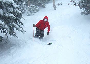 Stowe, VT A skier in the Lookout Glades takes advantage of the 24-31 inches of fresh snow that fell on the resort last week. Photo Courtesy of Stowe Mountain…