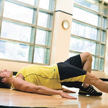 Lower back, glute, and hamstring exercise: Sliding Bridge