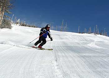 The Canyons, UT 2 feet of new snow in the past 4 days!! New Yorker, Ron Steinvurzel, catches his breath off Ninety-Nine 90 and surmises that they don't get snow like…