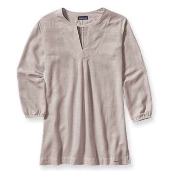 Women's Hempress Top Original Price: $70.00 Sale Price: $42.00 Made from soft and sustainable hemp with 33% recycled polyester, this tunic-length top has a yoked collar…