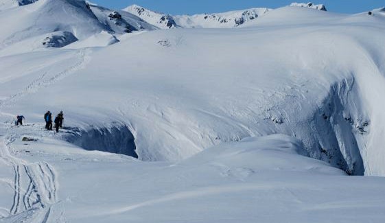 Dropping the cornice at Davos. None