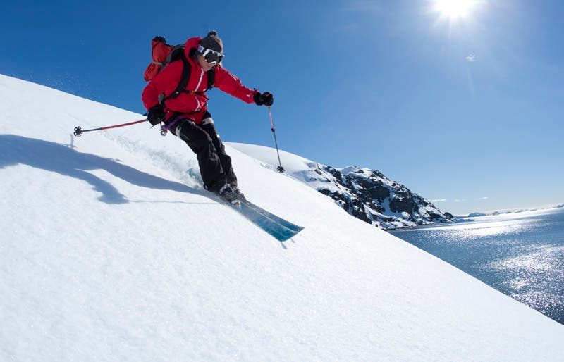 Antarctica- first turns. The culmination of years of planning and hundreds of thousands of dollars.