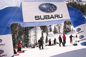 Glen Poulsen and Steve Romeo about to drop into Front Couloir.