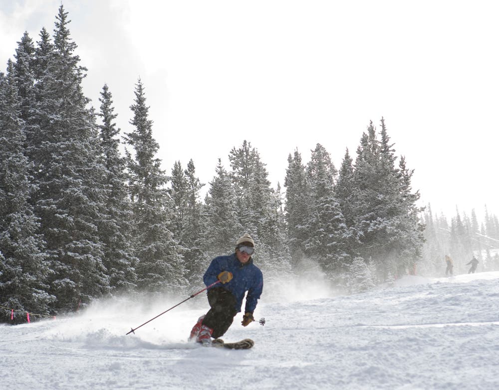 Surprisingly enough, the telemark community was out in force. Andy Glossner, dropping the knee. 
