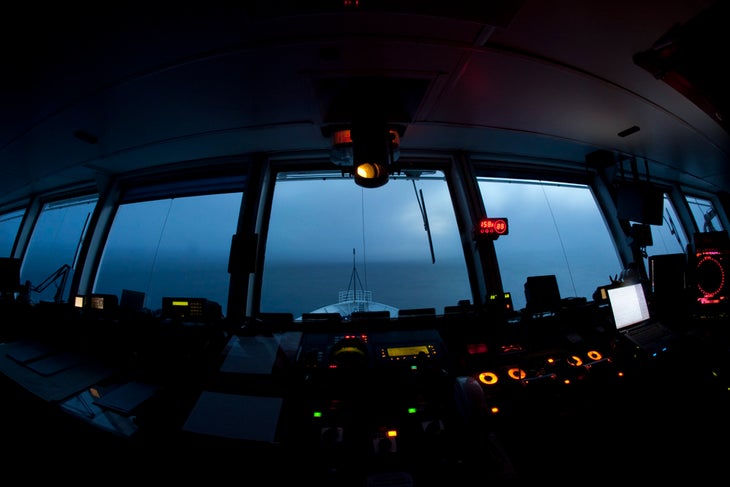 The Bridge To read about this expedition to Antarctica, go to skiingmag.com/antarctica.The Drake Passage seen from the bridge of the Clipper Adventurer.