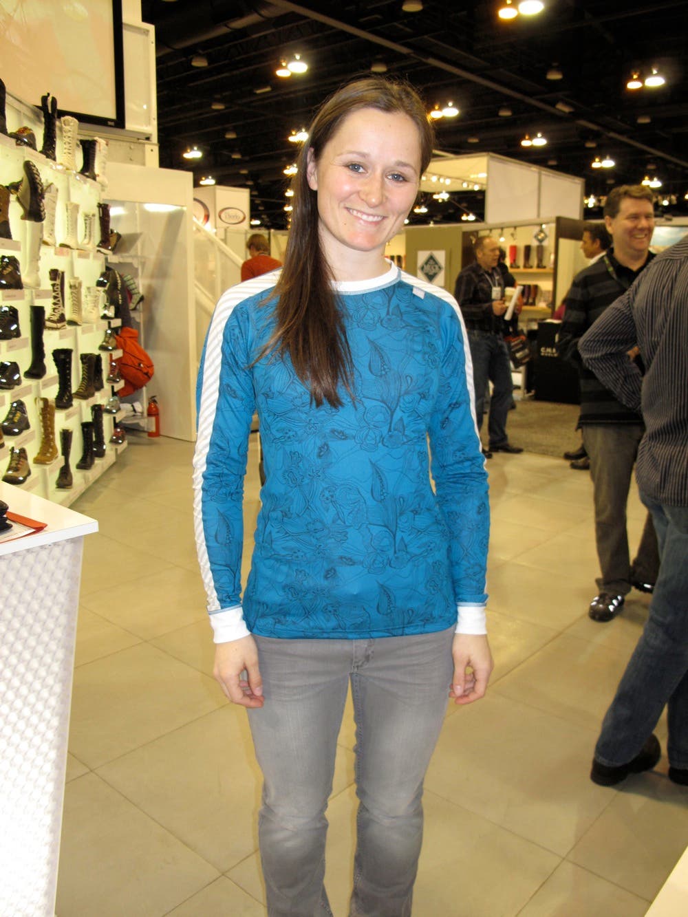 Utah-based big-mountain skier Hannah Whitney models the new Helly Hansen base layers.