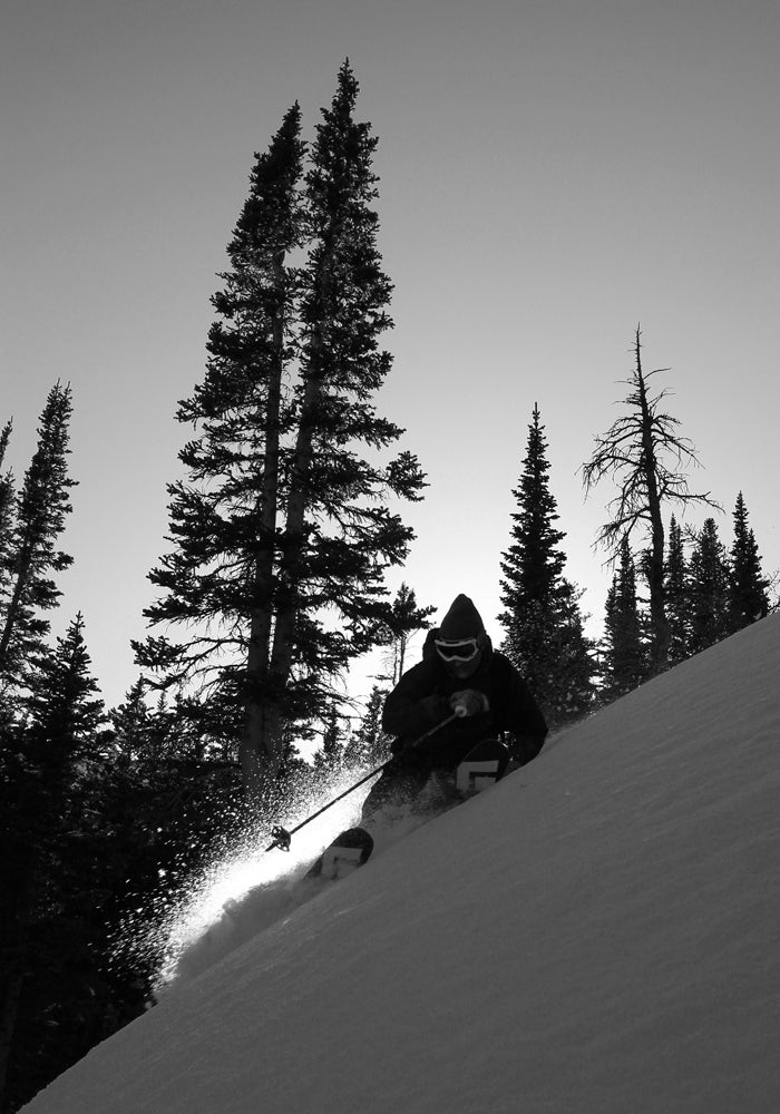The Shady Side Mark Lesh backlit in black and white.