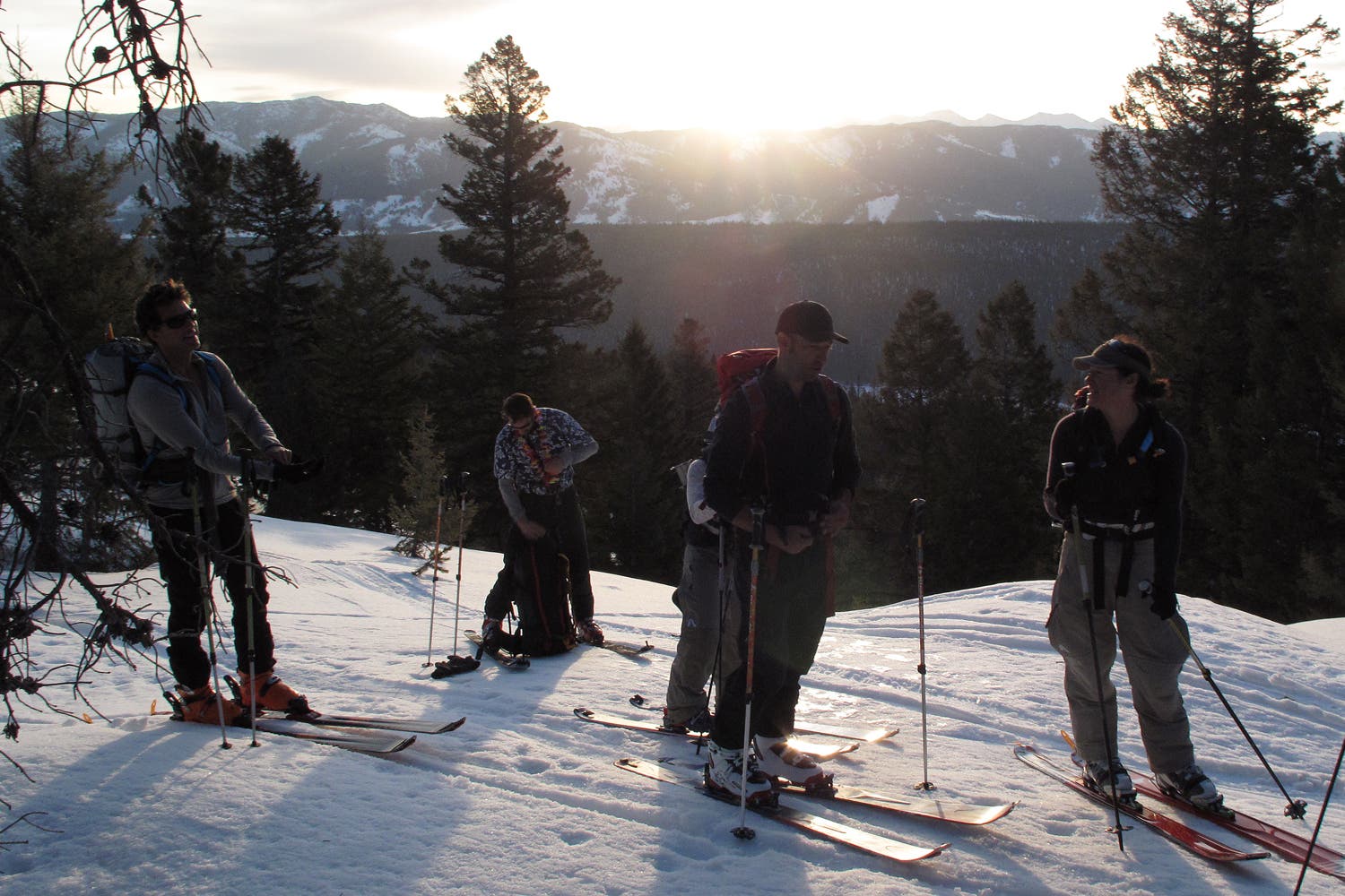 Idaho Mornings We awoke to a gorgeous morning for touring with corn on the south aspects and cold powder on the north aspects.