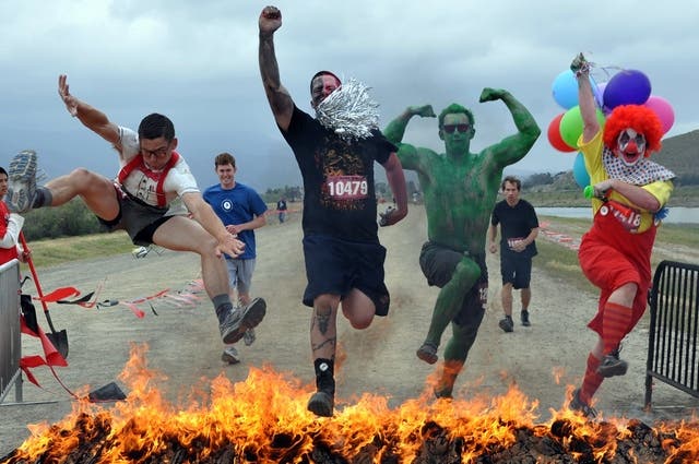 Grab your best Halloween outfit and repurpose it for the Warrior Dash. If you don't dress like a goofball, you'll be one of few. 