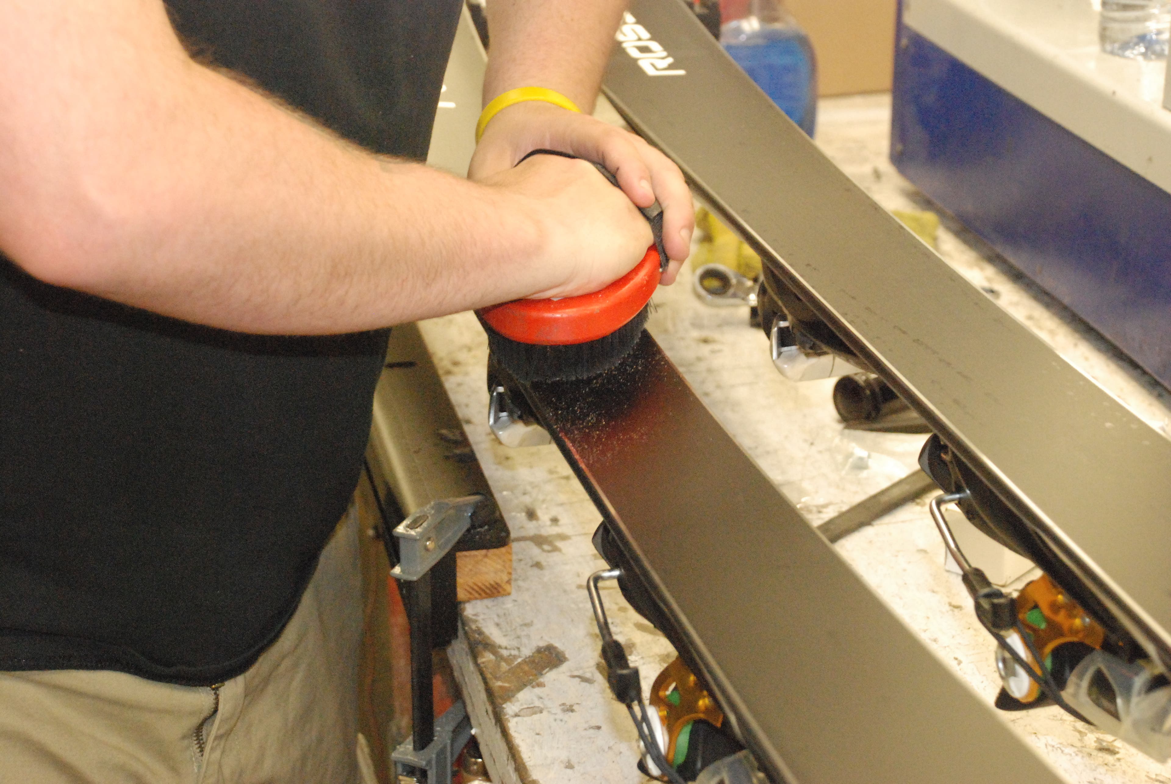 “Cleaning” a ski consists of stripping the base of any fluorocarbons or other materials that might harm the ski. To do this, use an iron to apply a…