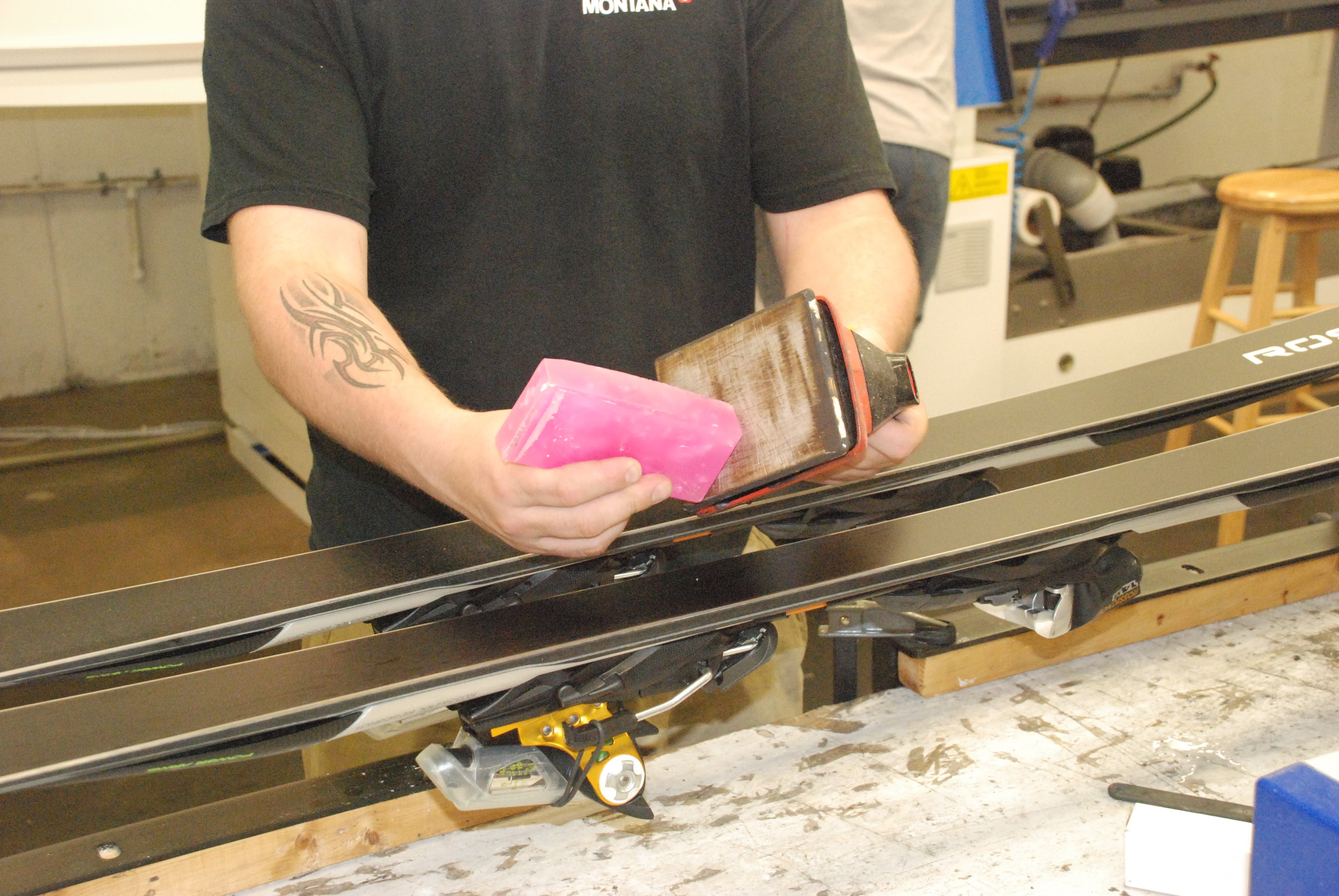 Step 4: Waxing Proper waxing is vital for your ski’s performance. For best results, Foley says to, “Apply two-four layers of base-prep wax, scraping and brushing…