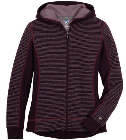 Kühl Sovana Hoodie My sister is a ski bum in Ketchum, Idaho, and it gets bloody cold there at night so she needs a super warm hoodie that has a little more technology…