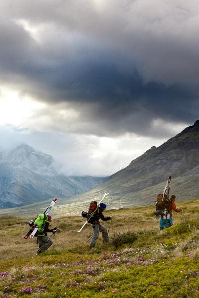 Photographer Drew Stoecklein and skiers Griffin Post, Todd Ligare, and Lars Chickering-Ayers ventured into the wilds of Alaska to trace a snowflake…