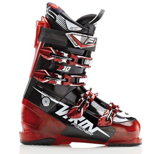 Fischer alpine ski boots; size 11 1/2; Soma Viron 95; 29.5; red/black ski boots FISCHER VIRON V10 , red/black, SOMATEC, FULL  main image 2