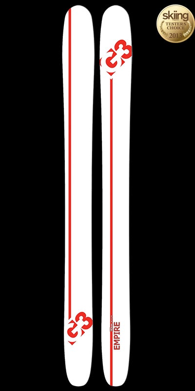 G3 Empire MSRP: $799.95 Tip/Waist/Tail: 153-127-139 Length: 183, 193Anyone who remembers the Reverend knows that G3 makes good skis. Still, we were blown…