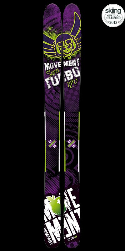 Movement Skis Super Turbo MSRP: $1049.00 Tip/Waist/Tail: 144-115-129 Length: 182, 192, 202As it name suggests, this is a power-stuffed plank built for guys who like making…