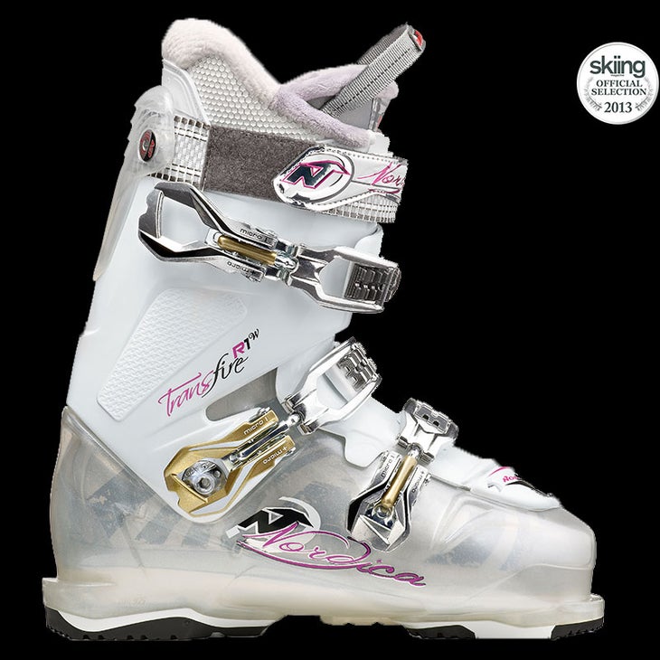 Nordica Transfire R1 W MSRP: $700.00 Last Width: 102 mm Flex: 100Testers liked how this new three-piece cabrio design allowed the foot to slide in easily with a tug on…