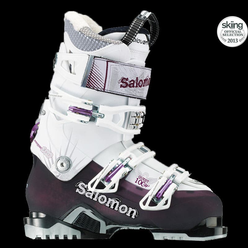Salomon Quest 100 W MSRP: $625.00 Last Width: 100 mm Flex: 100If a comfort-driven blend of frontside trail cruising and functional sidecountry access is what you…