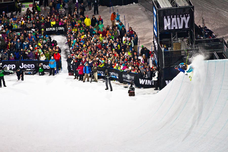 At the end of a botched third run drop-in, Benoit did his best impression of Kelly Slater.
