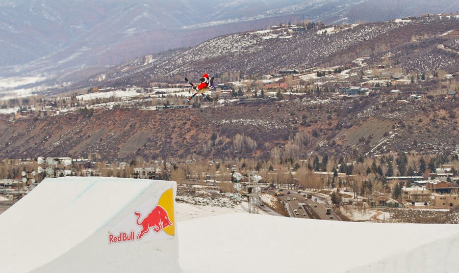 Gus Kenworthy Tossin' down over the Aspen valley.