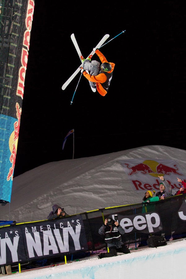 Kevin Rolland Barely squeaking under Simon Dumont in 4th, Rolland threw this beauty of a leftside double cork 1260 mute on his third run first hit.