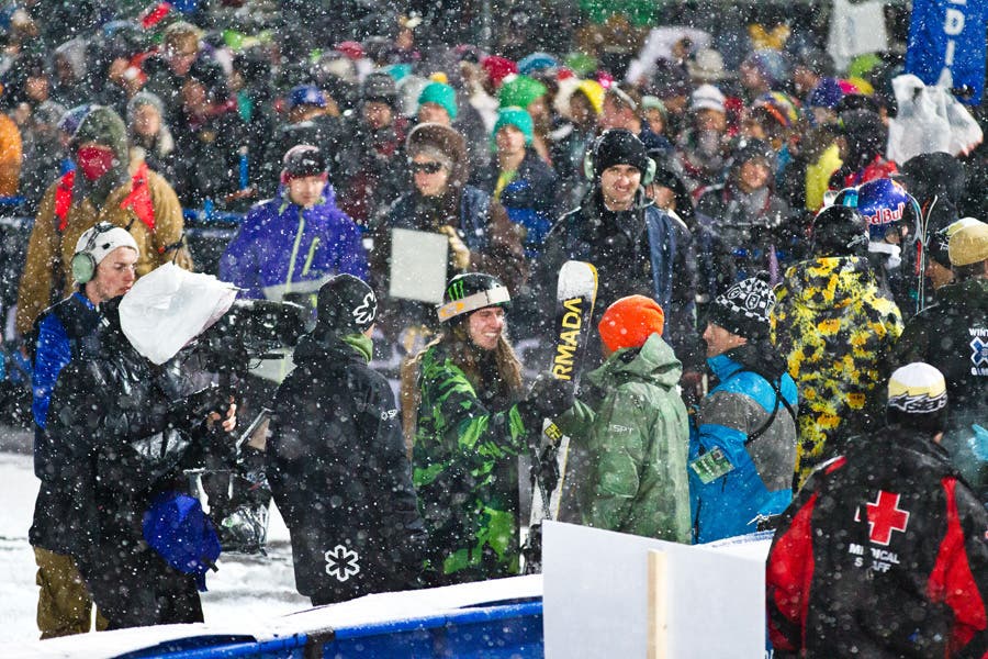 Snow kept coming down throughout the competition.