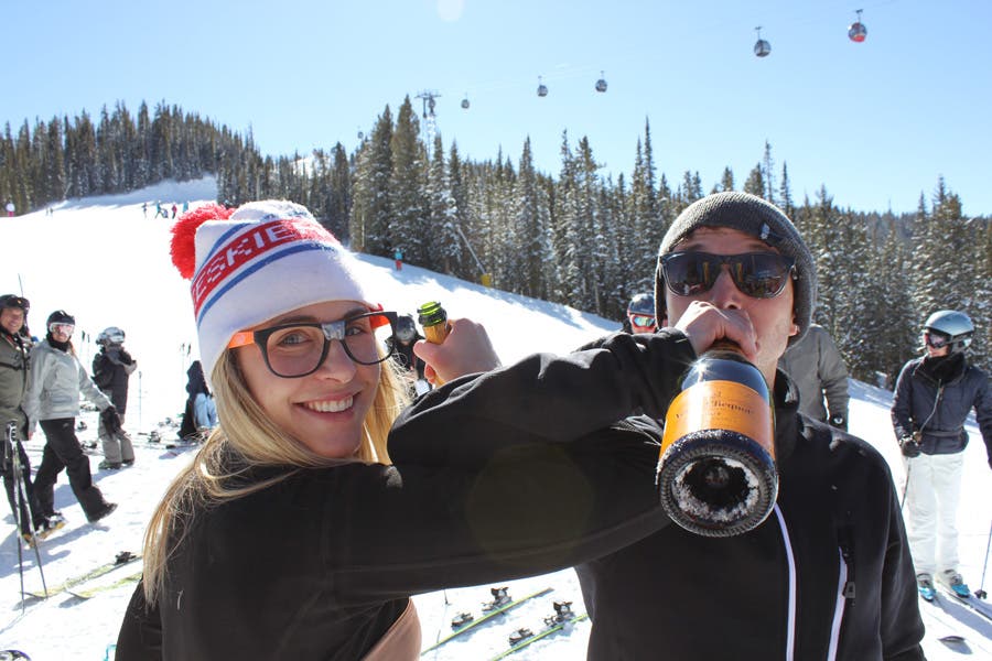 Aspen's Meredith McKee and Dave Amirault celebrating a job well done. Wait. This is really their job?