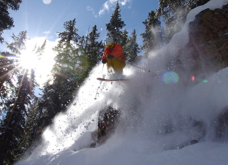 Ka-Pow! More floatation testing. Skier: Eben Mond