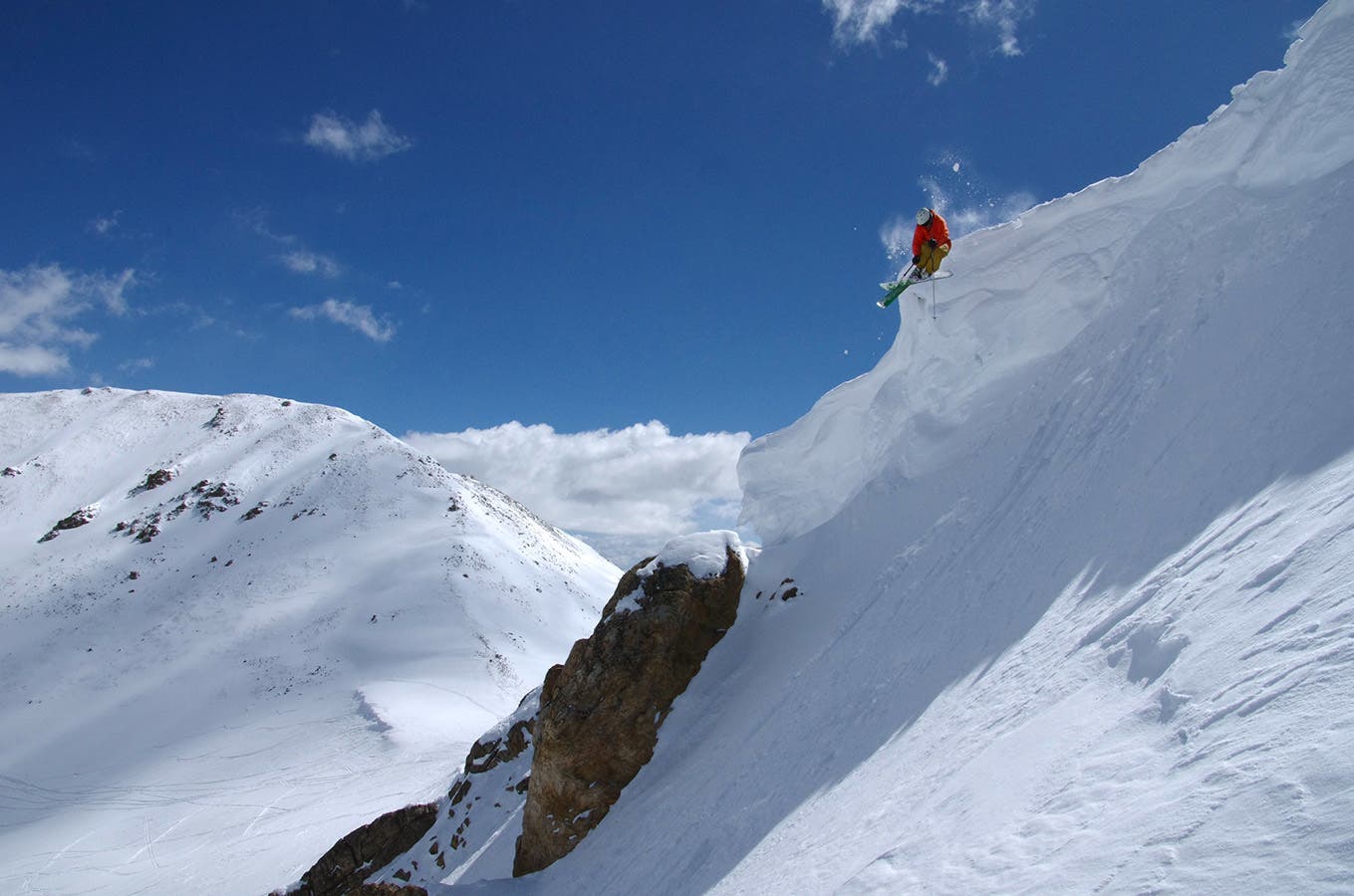Tester Eben Mond jumps into the Atlantic watershed.