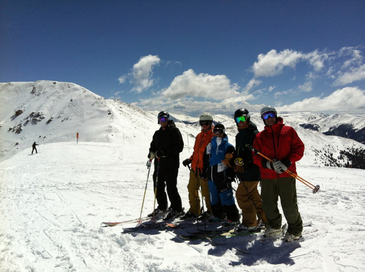View From the Top From left to right: tester Doug Evans, tester Eben Mond, Icelantic Skis team manager Scotty VerMerris, Astis Mittens founder Bradford Peterson, and…