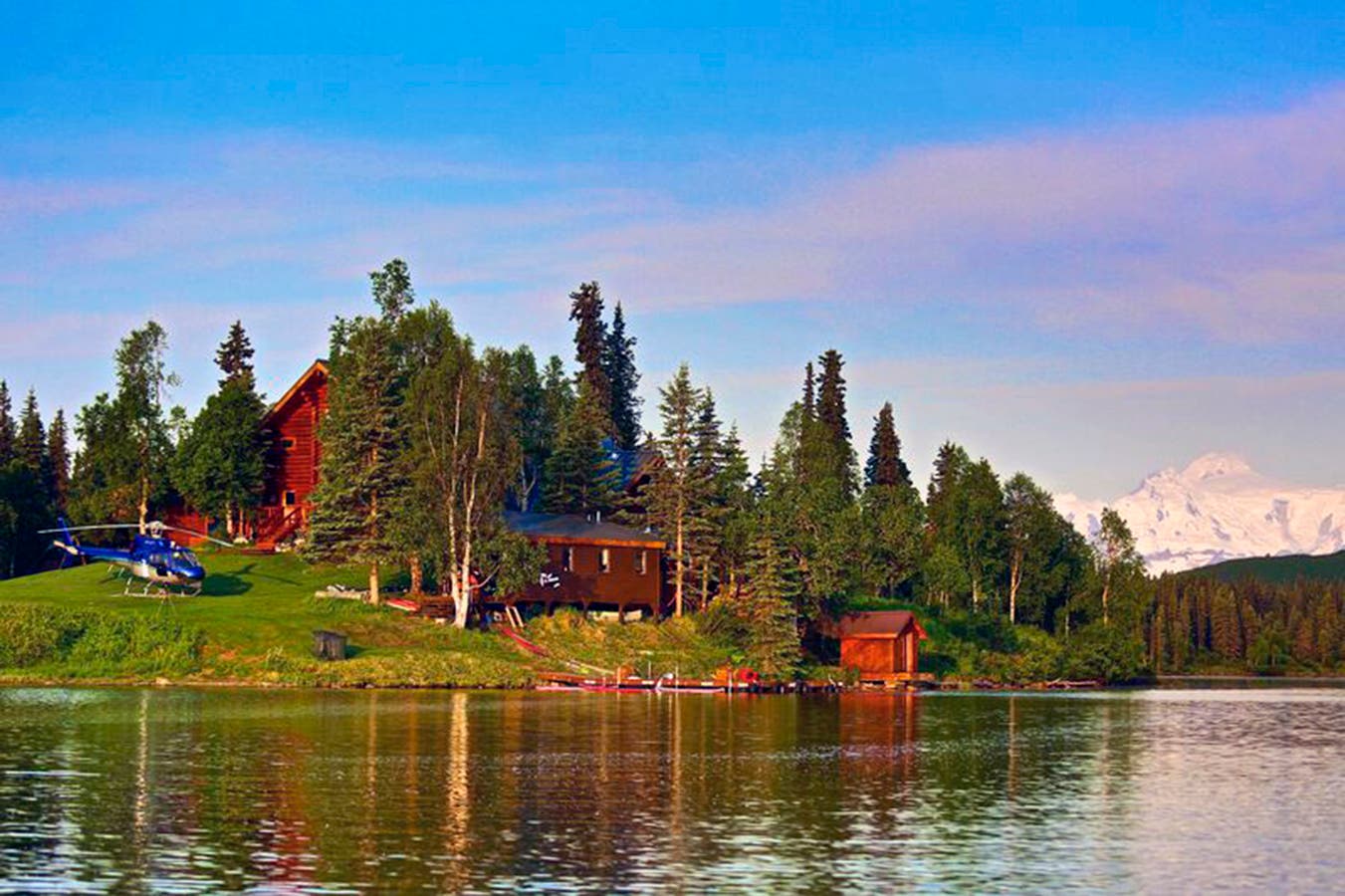 Calm Before the Storm Things are calm at the Tordrillo Mountain Lodge before the birds fly.