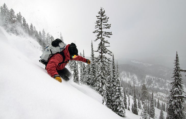 Just Making Turns Skier and photographer TJ David gets his share on Lolo Pass.