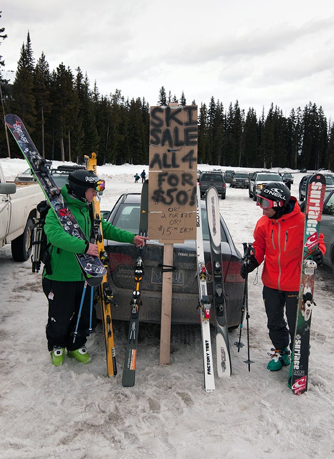 Shopping Brody Leven and TJ David check out the local retail stores located in the parking lot of Lost Trail.Watch the Storm Cycles video.