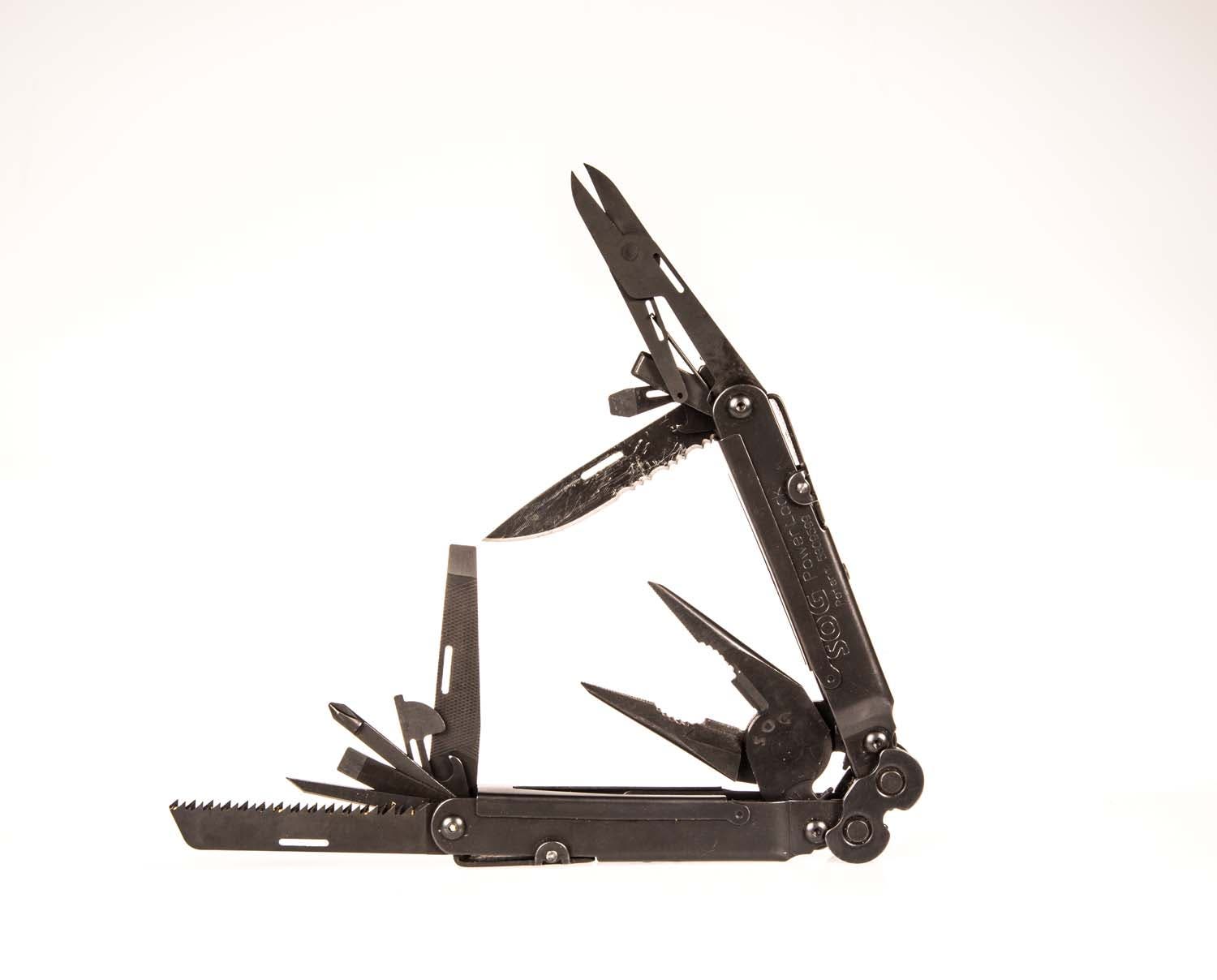 This ski-adjusting, bottle-opening, tree-cutting multitool gets it done.  [$114; sogknives.com]