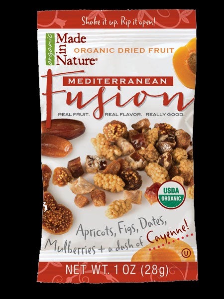 Made In Nature Fusion Snacks This isn’t your average trail mix, there’s something lighter and nuanced about Made in Nature. It’s trail mix with organic dried fruit, tiny…