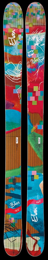 Elan Bliss MSRP: $750Tip/Waist/Tail: 135/106/122Check out the full review of this ski and more in Skiing Magazine's 2013-14 Gearfinder.