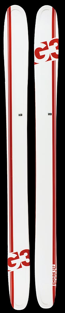 G3 Empire 127 MSRP: $875Tip/Waist/Tail: 153/127/138 Check out the full review of this ski and more in Skiing Magazine's 2013-14 Gearfinder.