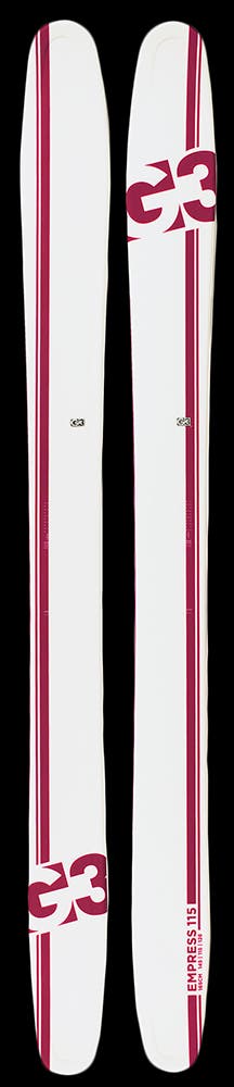 G3 Empress 115 MSRP: $700Tip/Waist/Tail: 145/115/126Check out the full review of this ski and more in Skiing Magazine's 2013-14 Gearfinder.