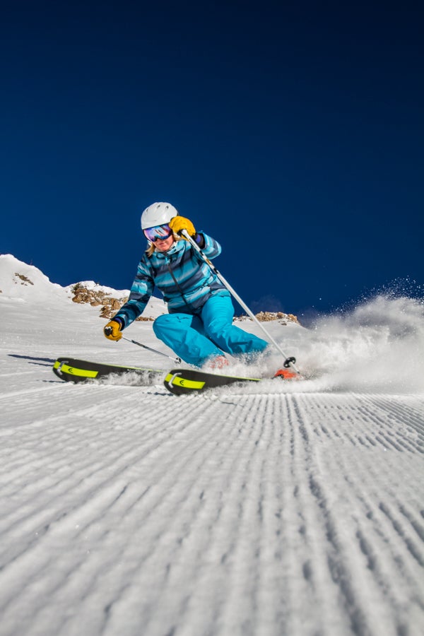 Ski Test 2014: Day 4 Early morning corduroy is one great place to test mixed-snow skis.