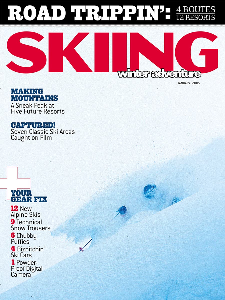 Skier Kina Pickett disappears into the white room in the Jackson Hole backcountry.