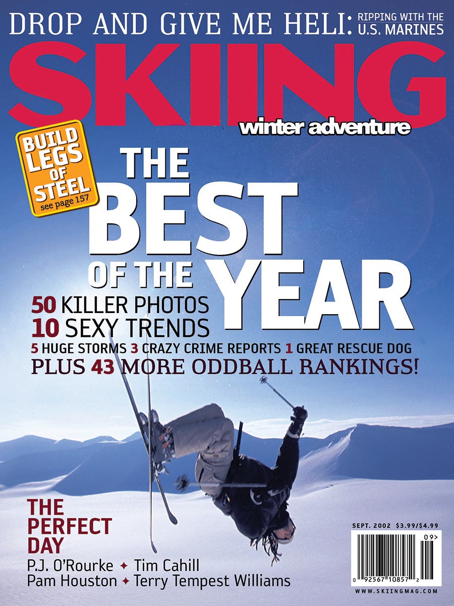 September 2002 We packed legs of steel, rippin’ Marines, and 112 “bests” into the first issue of the 2002 season.