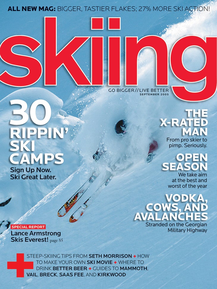 September 2005 Vodka, 27 percent more ski action, a ski town pimp, and a stellar face shot? The first issue of 2005 had, perhaps, it all.