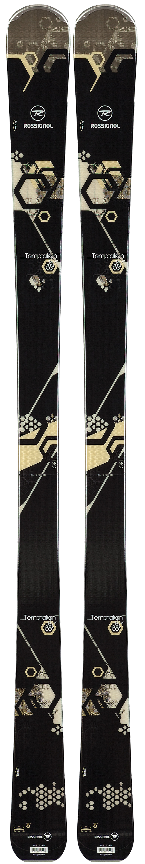 Rossignol W's Temptation 88 Sidecut: 135-88-124Lengths: 156, 164, 172, 180Radius: 16.5MSRP: $750For more info on this ski, click here.