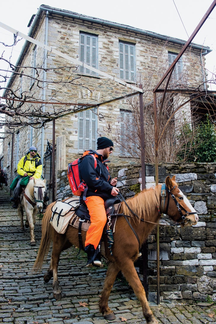 Atypical Skiing in Greece is unique for numerous reasons—accessing the slopes via horse, for example.
