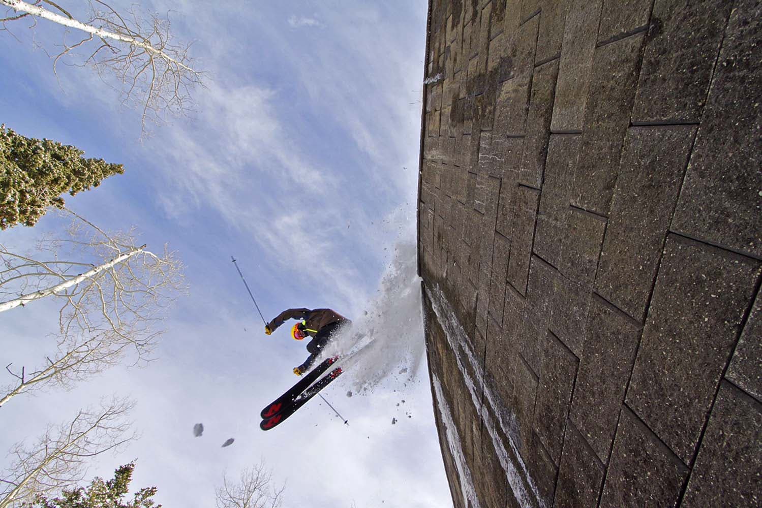 Off the Wall Leave it to Barclay Rabin to find all kinds of shit to launch off of among Deer Valley's manicured woods.