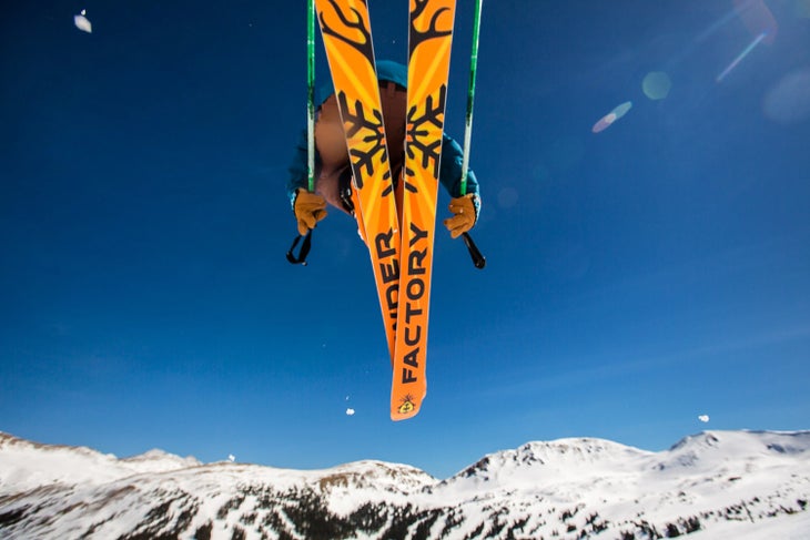 Off-Piste Brendan Gooding airs a cornice on some Powder Factory planks on day two of the test.
