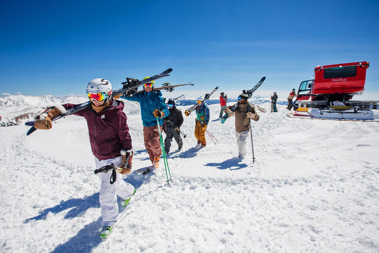 Over Achievers A crew of testers takes the snow cat to the top of Loveland Ski Area to score some fresh.