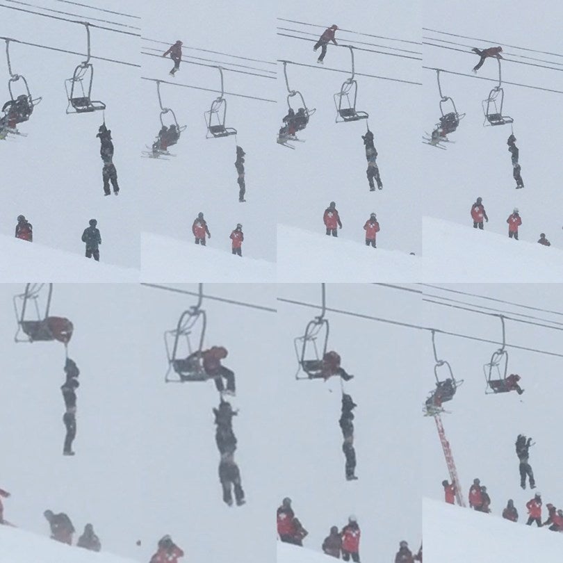 Man Hanging by Chairlift is Rescued by Stranger at ABasin